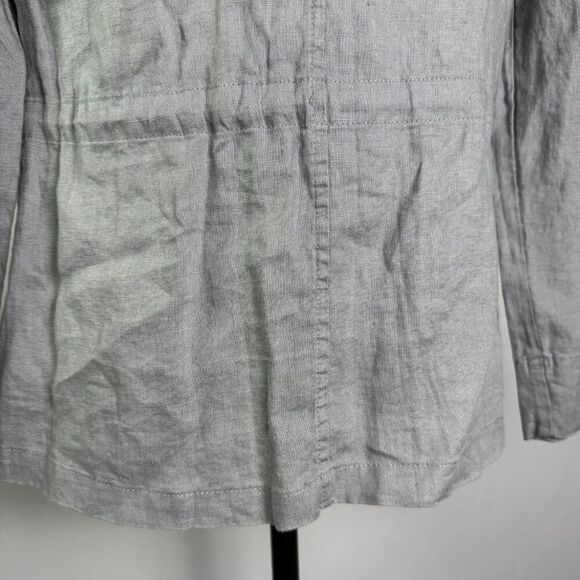 Saint Tropez West 100% Linen Jacket, Gray Drawstring, Sz Small, Excellent 2/$50 - Picture 9 of 15